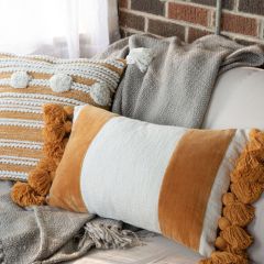 Golden Ochre Cotton Slub Pillow