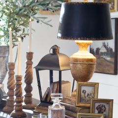 Golden Urn Table Lamp With Metal Shade