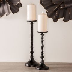 Gothic Grace Black Metal Candle Holders Set of 3