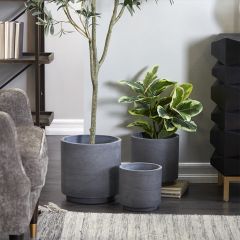 Gracious Grey Modern Planter Collection Set of 3