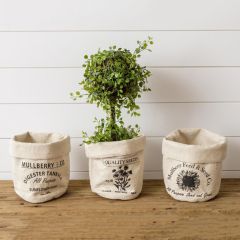 Grain Sack Pot Planter Bags Set of 3