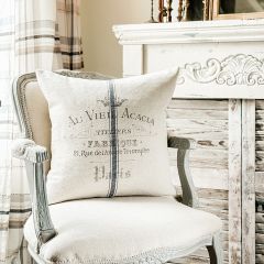Grain Sack Stripe Arc De Triomphe Pillow Cover