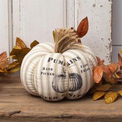 Grain Sack Stripe Fabric Pumpkin
