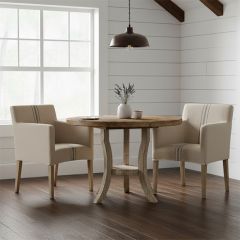 Grain Sack Stripe Farmhouse Arm Chair