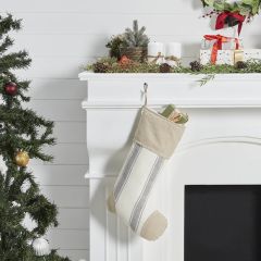 Grain Sack Stripe Farmhouse Christmas Stocking