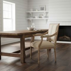 Grain Sack Stripe Farmhouse Dining Chair