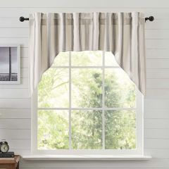 Grain Sack Stripe Prairie Swag Curtain Set of 2