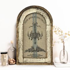 Grain Stripe Chandelier Framed Linen Wall Art