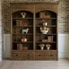 Grand Farmhouse Double Arch Bookcase
