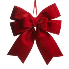 Grand Noel Red Velvet Bow Ornament 13 Inch