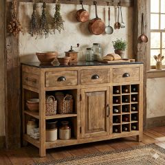 Granite Top Rustic Island