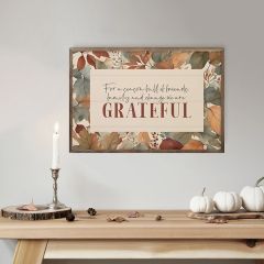 Grateful For A Season Leaves Framed Wall Art