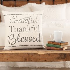 Grateful Thankful Blessed Throw Pillow