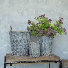 Gray Washed Willow Basket Set of 3