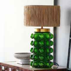 Green Bubble Glass Table Lamp