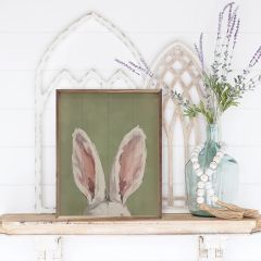 Green Bunny Ears Framed Wall Decor
