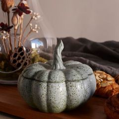 Green Ceramic Pumpkin With Removable Lid