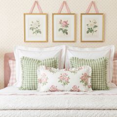 Green Checked Throw Pillow With Fringe