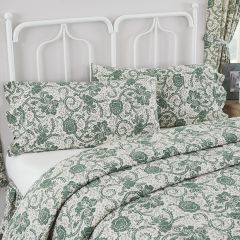 Green Country Floral Pillow Case Set of 2