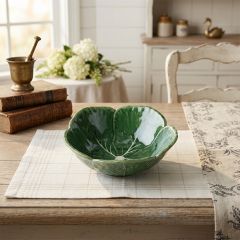 Green Glazed Garden Cabbage Cereal Bowl