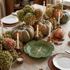 Green Glazed Garden Cabbage Round Platter
