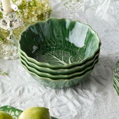 Green Glazed Garden Cabbage Soup Bowl