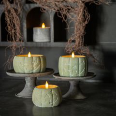 Green Jack O Lantern Flameless Candle