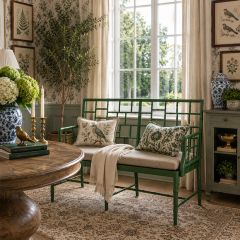 Green Mahogany Belleville Settee