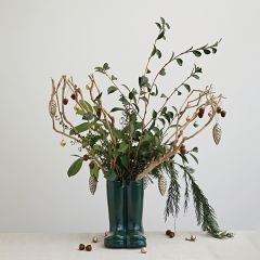 Green Stoneware Garden Boot Vase