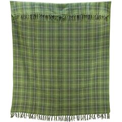 Green Tartan Fringed Throw Blanket