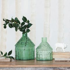 Green Tinted Glass House Vase