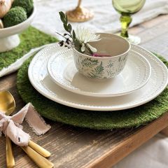 Greenery Print Stoneware Bowl