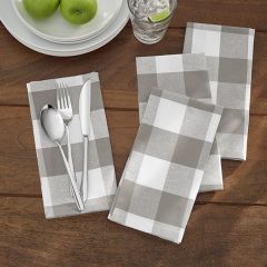 Grey and White Buffalo Check Napkins Set of 4