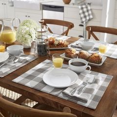 Grey and White Check Placemats Set of 4