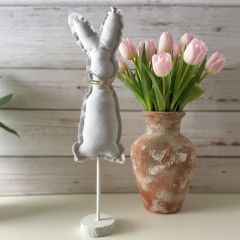 Grey Bunny Spindle Tabletop Decor