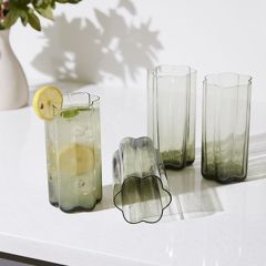 Grey Floret Water Glass