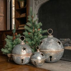 Grey Star Cutout Decorative Sleigh Bell