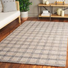 Grid Pattern Blue/Beige Area Rug