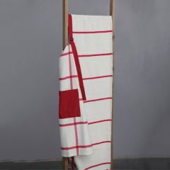 Grid Pattern Flannel Apron With Pocket