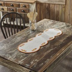 Grinning Jack O Lanterns Scalloped Table Runner