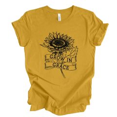 Grow In Grace Sunflower Heather Mustard Tee
