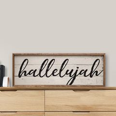 Hallelujah Whitewash Framed Wall Art