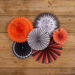Halloween Hanging Paper Fans Set of 6