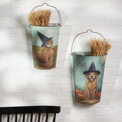Halloween Pet Friend Wall Buckets Set of 2
