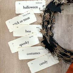 Halloween Theme Primitive Flash Card Set of 6