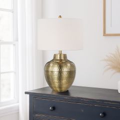 Hammered Antique Brass Table Lamp