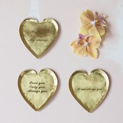 Hammered Gold Heart Shaped Dish Set of 3