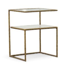Hammered Metal Tiered Side Table