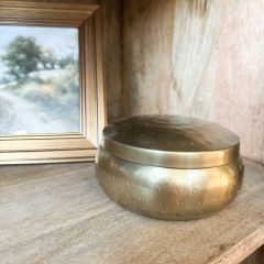 Hammered Round Trinket Bowl With Lid