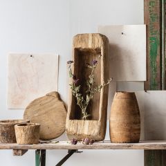 Hand Carved Indian Dough Bowl